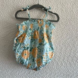 Ruffle Butts One Piece Baby Blue‎ Cotton Bubble Romper Size 12-18 Months